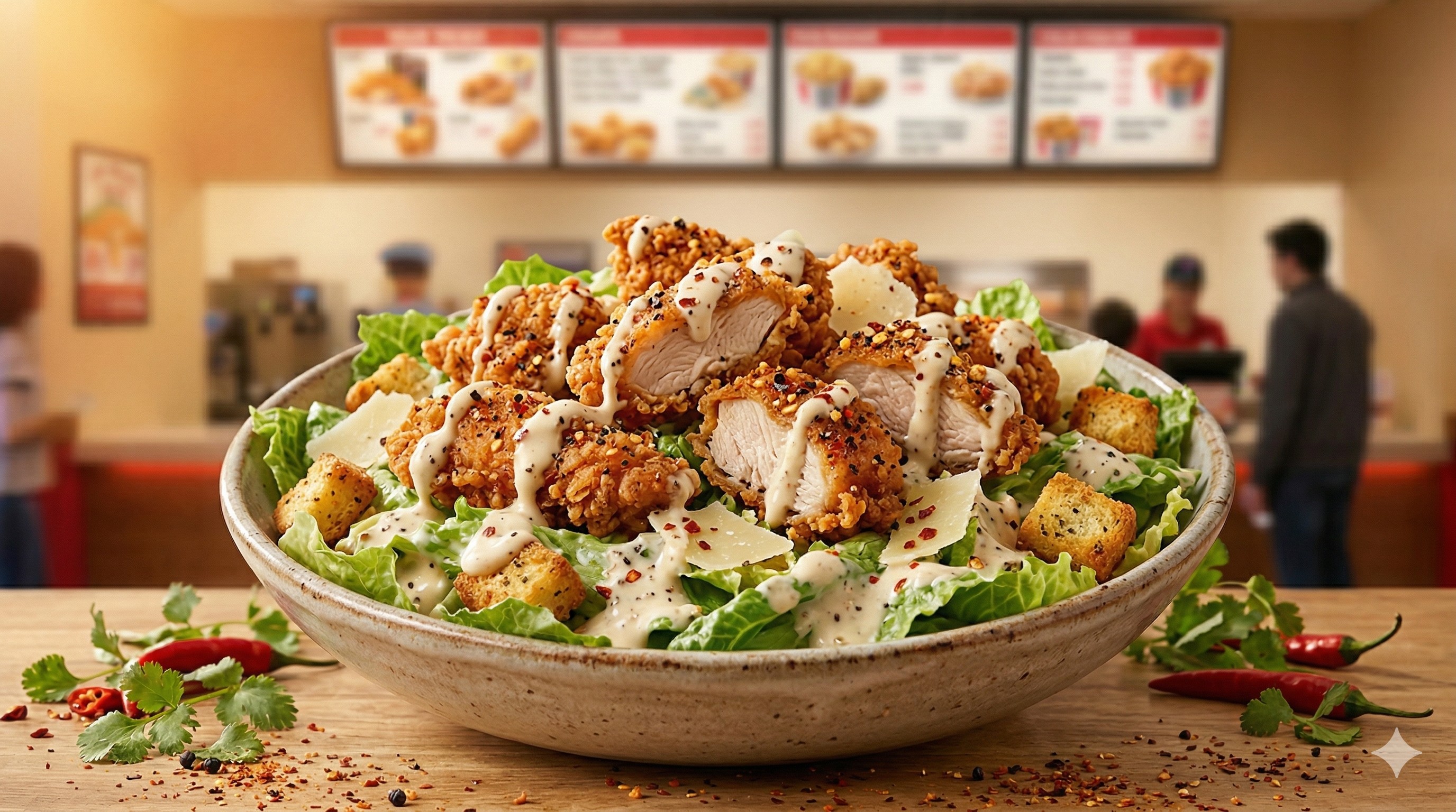 Salade César au Poulet Frit